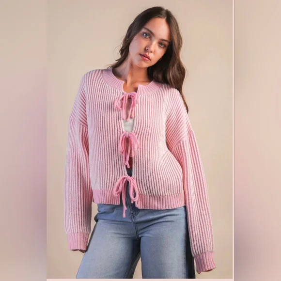 Large Hearts Entwined Cardigan Sweater-NWT - Picture 4 of 9